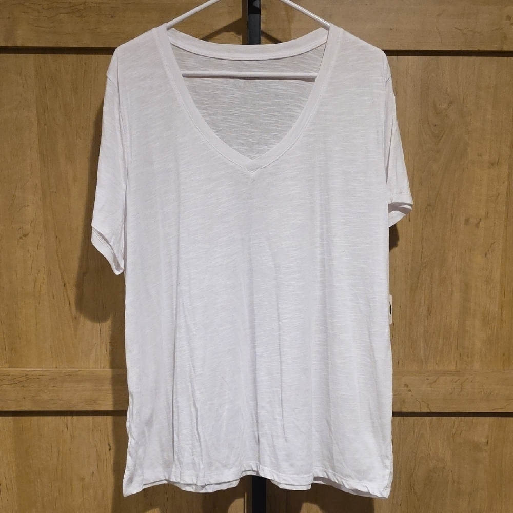 (J57) Bobbie Brooks White Short Sleeve Tee Plus Sz 3X
